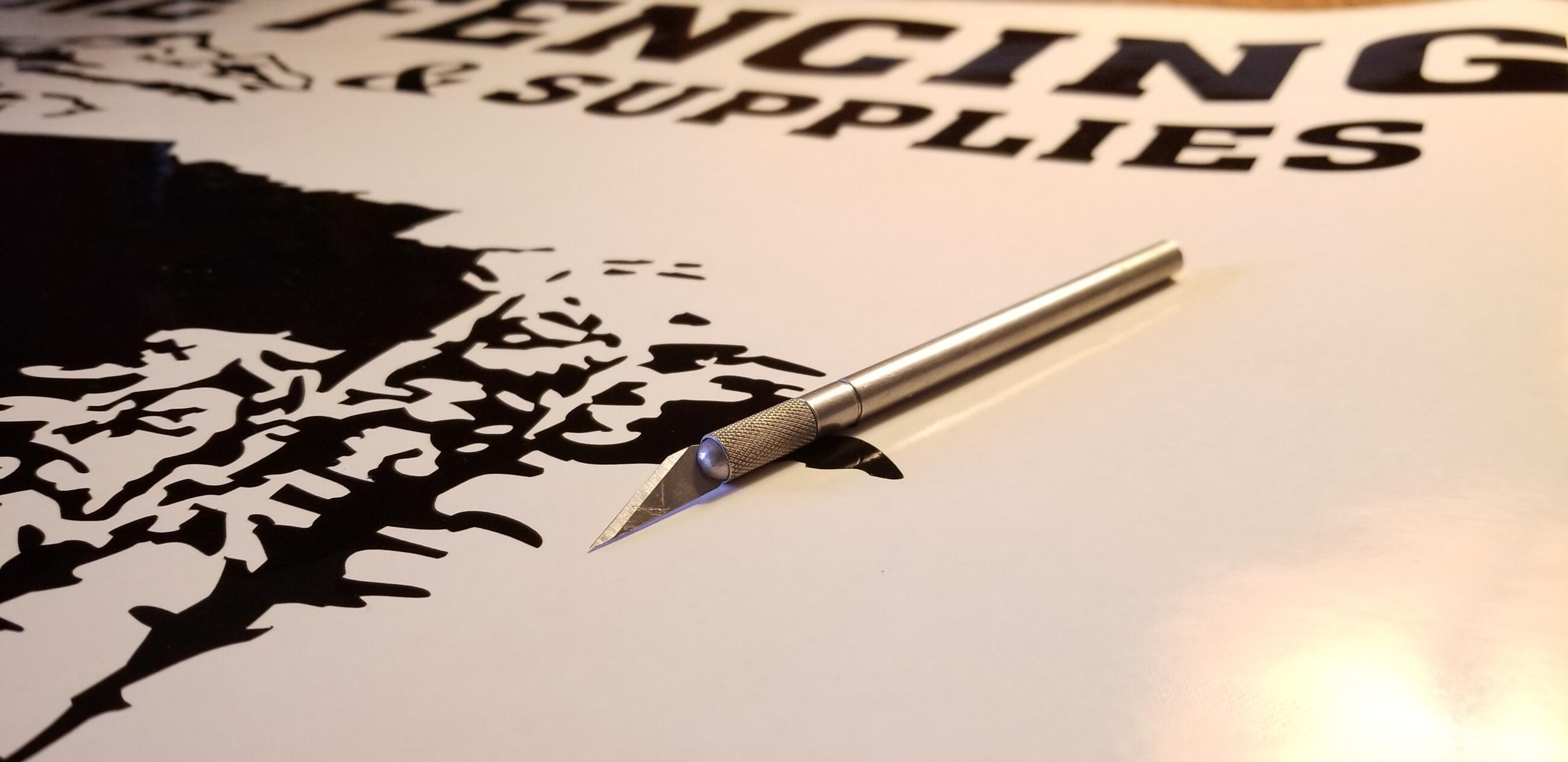 This is a pic of us weeding the vinyl